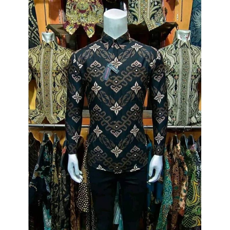 Batik Slim Fit Batik Premium Kemeja Baju Batik Pria Lengan Panjang Slimfit Modern