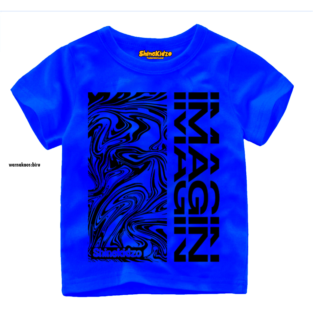 Baju Kaos Distro Anak Imagine Abstrak // Warna Biru