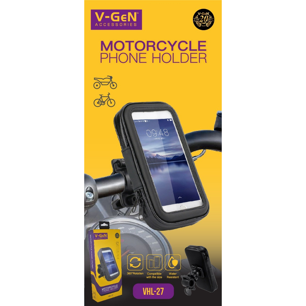 Motorcycle Phone Holder HP Sepeda Motor V-GeN VHL-27 Rotasi 360