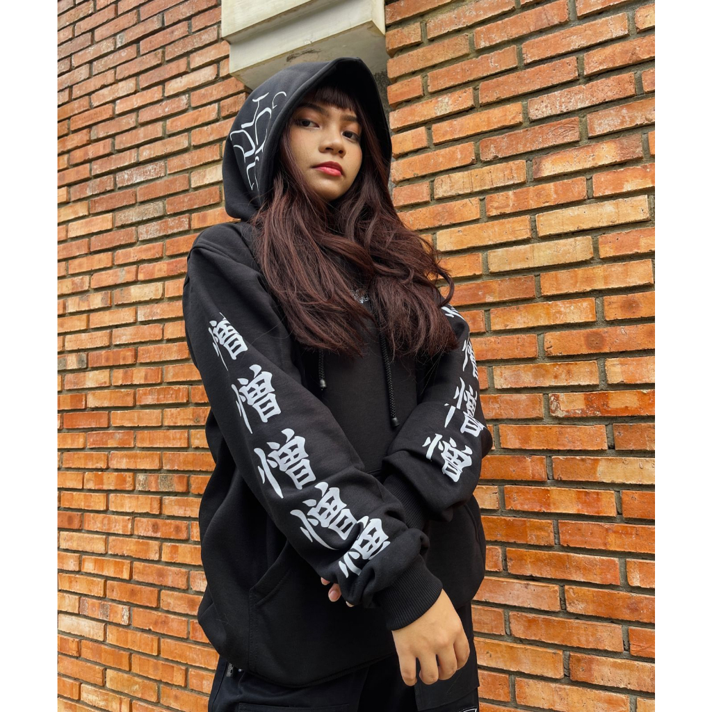 Hoodie Zohakuten Black Anime Manga Demon Slayer Premium Unisex