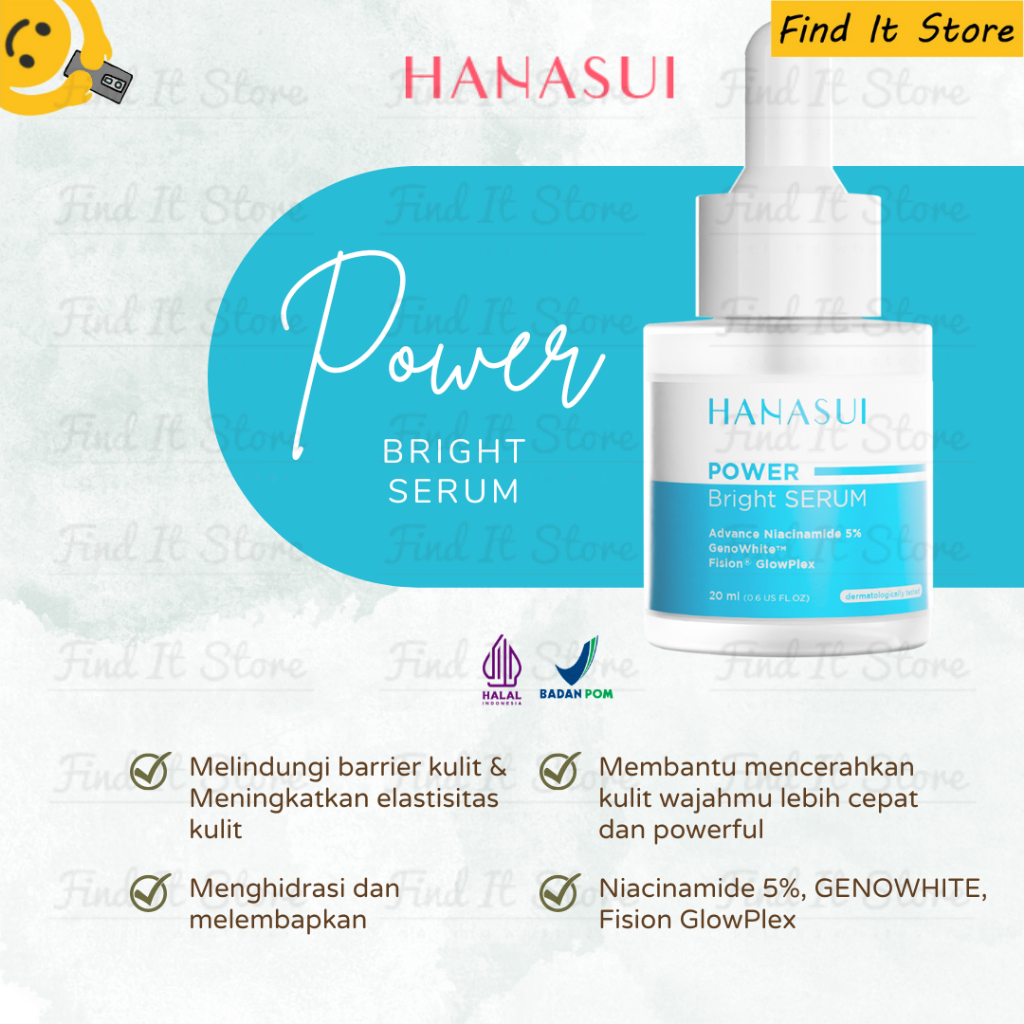 Hanasui Power Serum Series | Bright | Bright Expert | Peeling | Barrier | Acne | Mini Pore | Bakuchiol | Post Acne | Serum BPOM HALAL