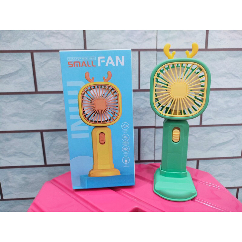 Kipas Angin Mini Portable/Mini Fan USB Rechargeable Desktop Fan/Kipas Motif Tanduk