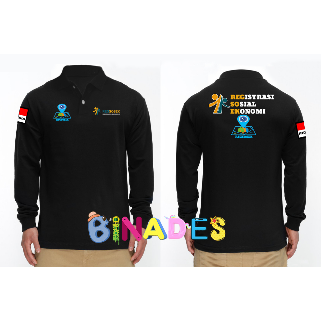 BAJU KERAH MODEL POLO REGISTRASI SOSIAL EKONOMI KAOS POLO SHIRT REGSOSEK KAOS BPS - A BINADES