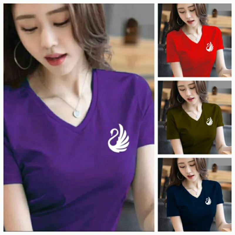 KAOS V.NECK LOGO LENGAN PENDEK