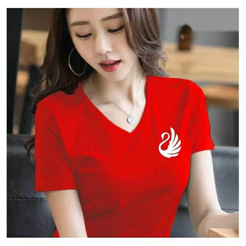 KAOS V.NECK LOGO LENGAN PENDEK