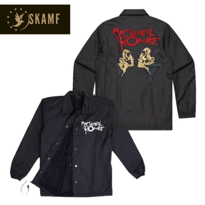 Coach jacket MY CHEMICAL ROMANCE jacket BAND RHCP parasut waterproof taslan polos hitam windbreakers
