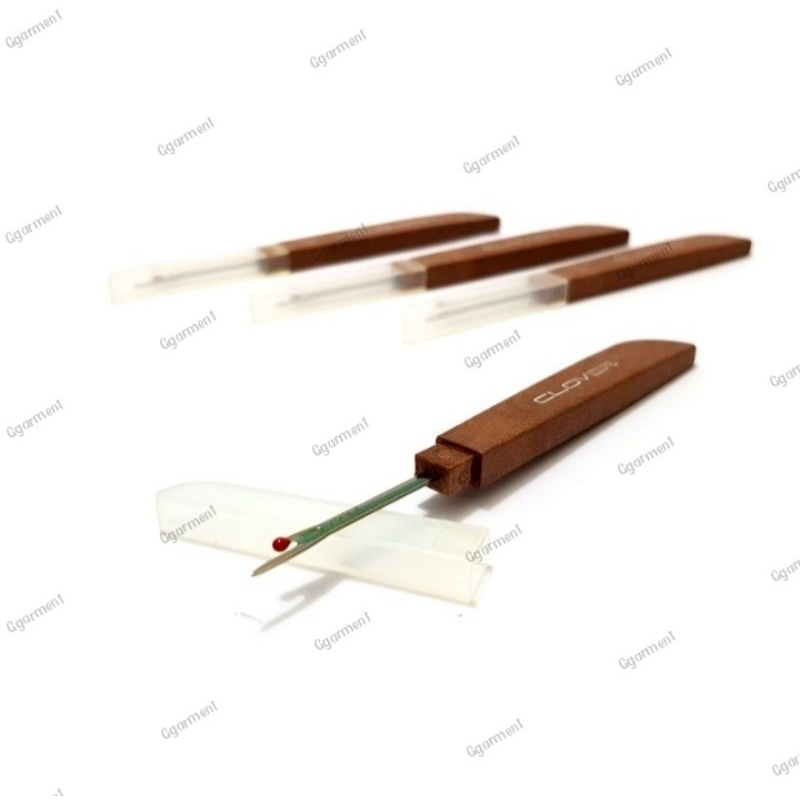 Pendedel Benang Model Kayu / Pendedel Bahan / Sontekan / Seam Ripper Clover