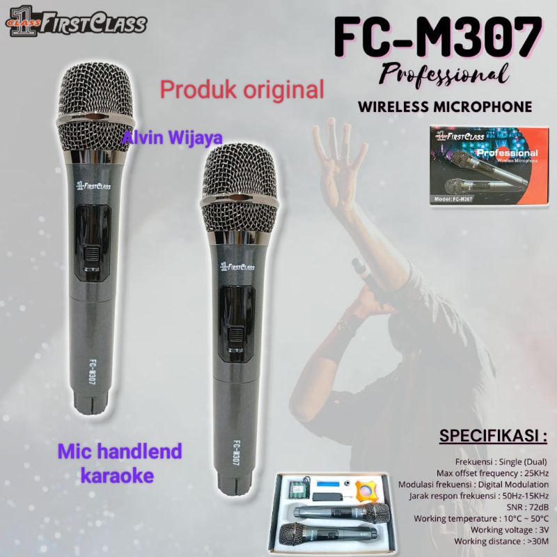 Microphone Mic wireless Firsclass FC M 307 mik handlend