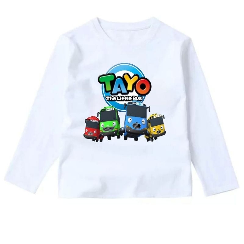 Baju kaos Lengan Panjang anak 1-12Tahun Bus Tayo