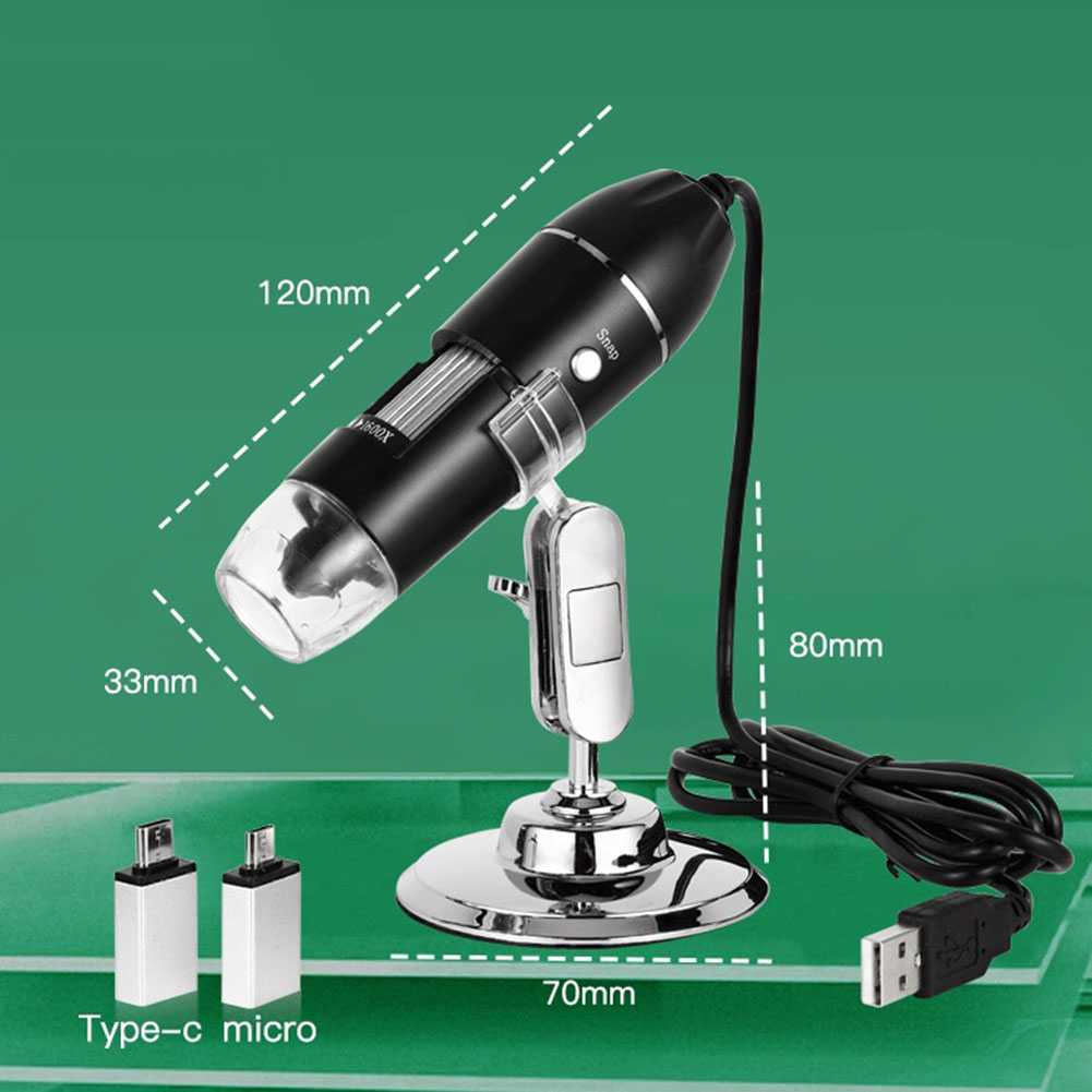 Kamera Mikroskop hanphone Digital Portable Mikroskop Digital Usb Multifungsi 1600x Magnification LED Light