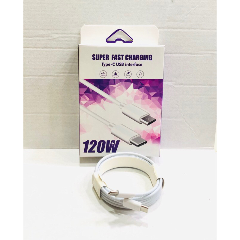 Kabel Data Super Fast Charging 5A 120W 200Cm USB Type-C To Type C Interface 2M Cable