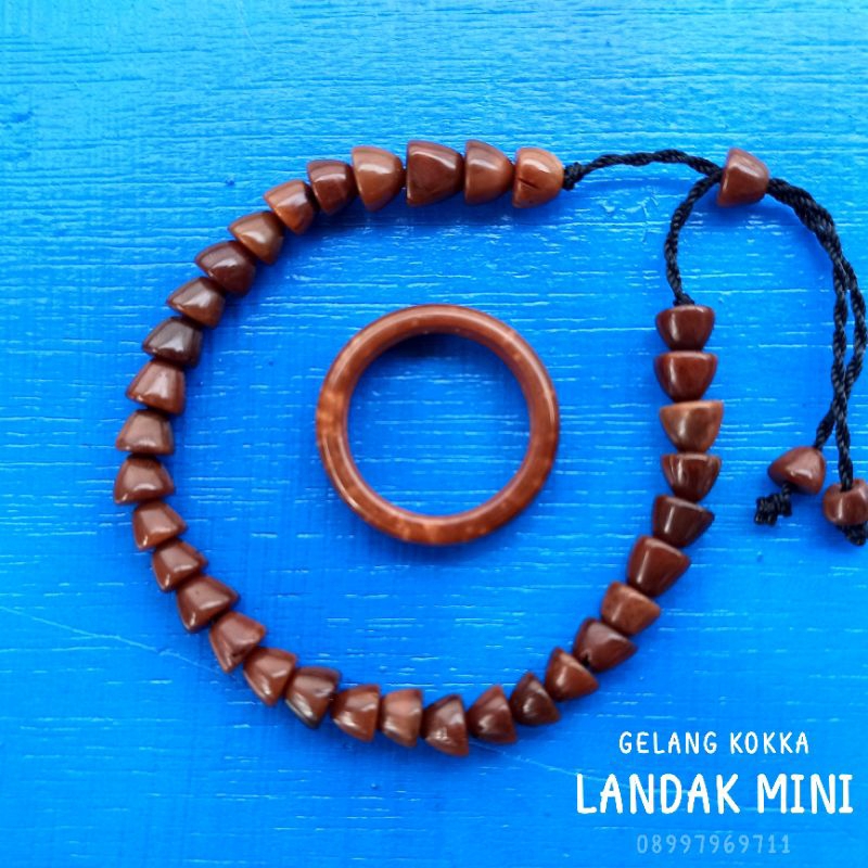 Gelang Kayu kaukah (LANDAK MINI) Free cincin koka kokka kaokah kokah