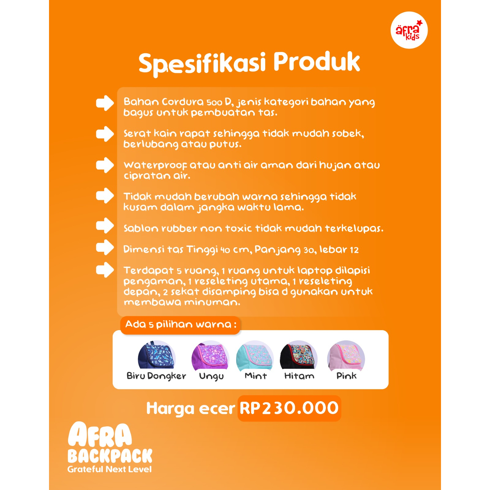 Tas anak sd Raggakids Tas Anak Muslim | Backpack Anak | Tas anak sekolah