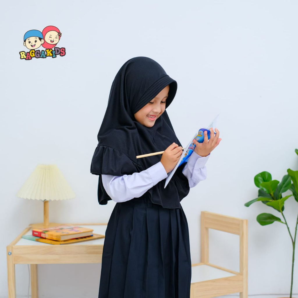 kerudung anak sekolah Raggakids | Jilbab Aisyah | Hijab sekolah bahan Kaos Soft PE size 2 tahun - Remaja - Dewasa