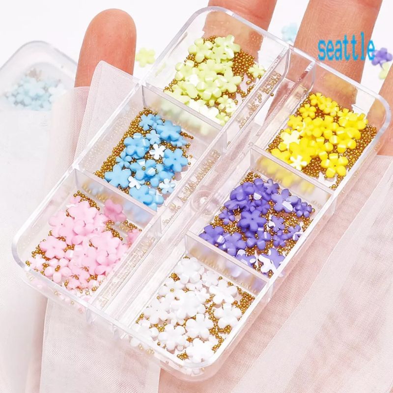 Ornamen Bunga 3D Untuk Dekorasi Nail Art Charms