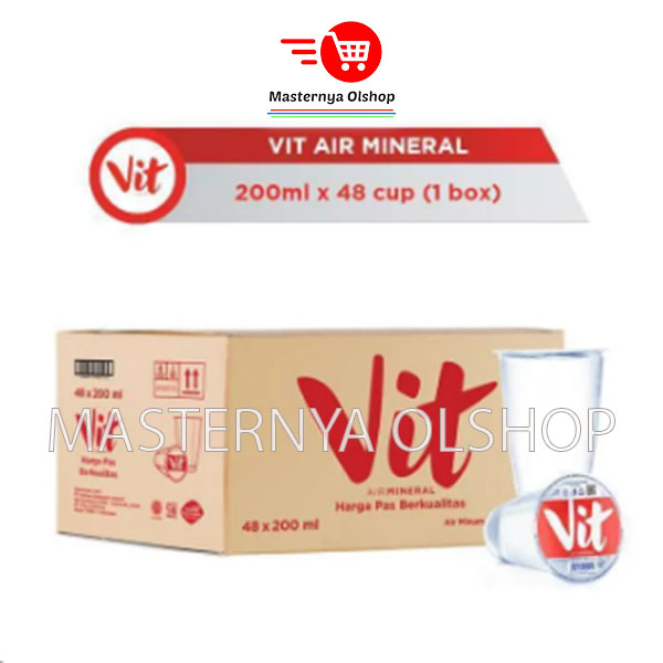 

VIT Air Mineral Cup 200ml x 48 cup (1 box) / VIT Gelas Per Dus KHUSUS SAMEDAY/INSTANT