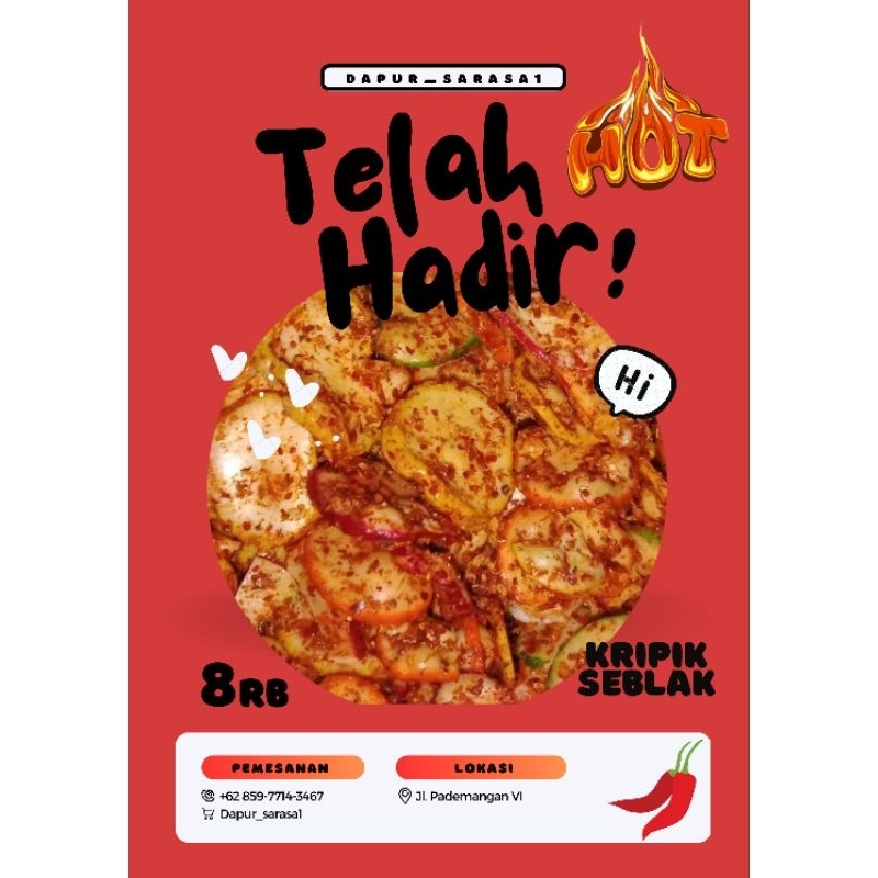 

KRIPIK / KRUPUK SEBLAK SUPER PEDASS DAUN JERUK ISI 100GR