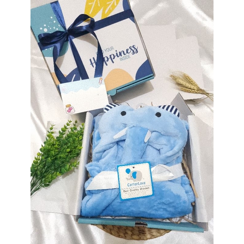 Hampers bayi SELIMUT HANDUK KARAKTER  topi boneka kado baby new born boy girl / gift set bayi baru lahir laki laki perempuan