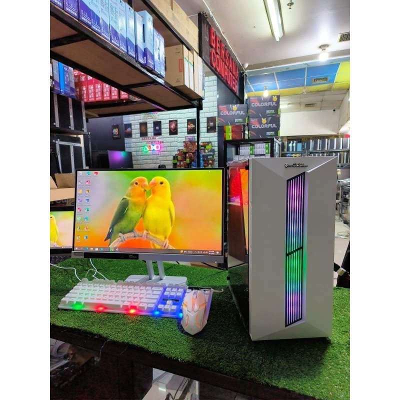PC Gaming core i7 monitor led  key mouse full set siap pakai