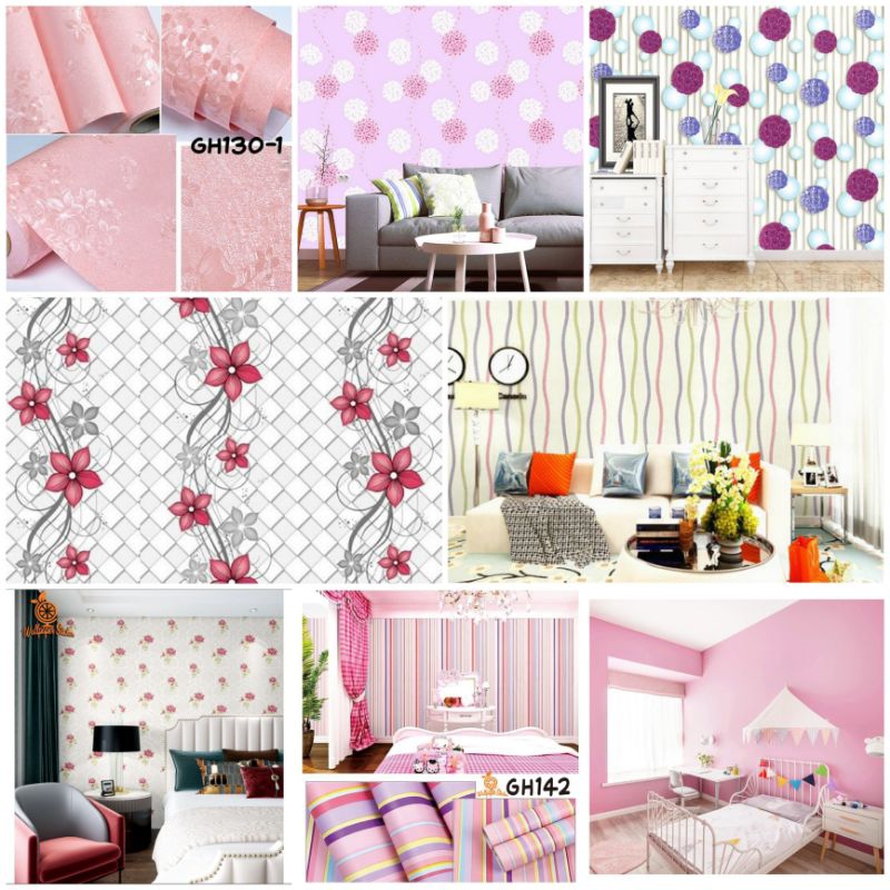 Wallpaper Dinding Ruang Tamu Wallpaper Dinding Ksmar Tidur Walpaper Dinding Kamar Wallpaper Dinding Pink