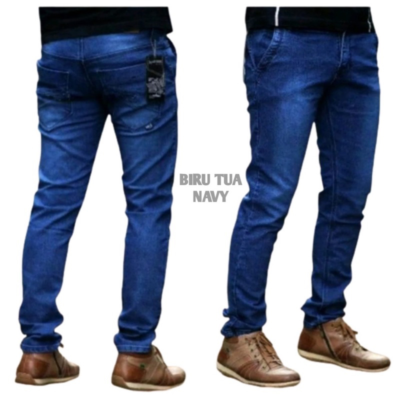 Celana Jeans Pensil Pria Skinny Bahan Melar Slim Fit Premium