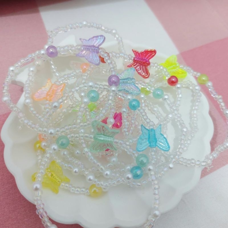 gelang manik kupu-kupu | gelang kupu-kupu | gelang manik-manik | bracelet beads | beads bracelet | gelang korea | gelang lucu