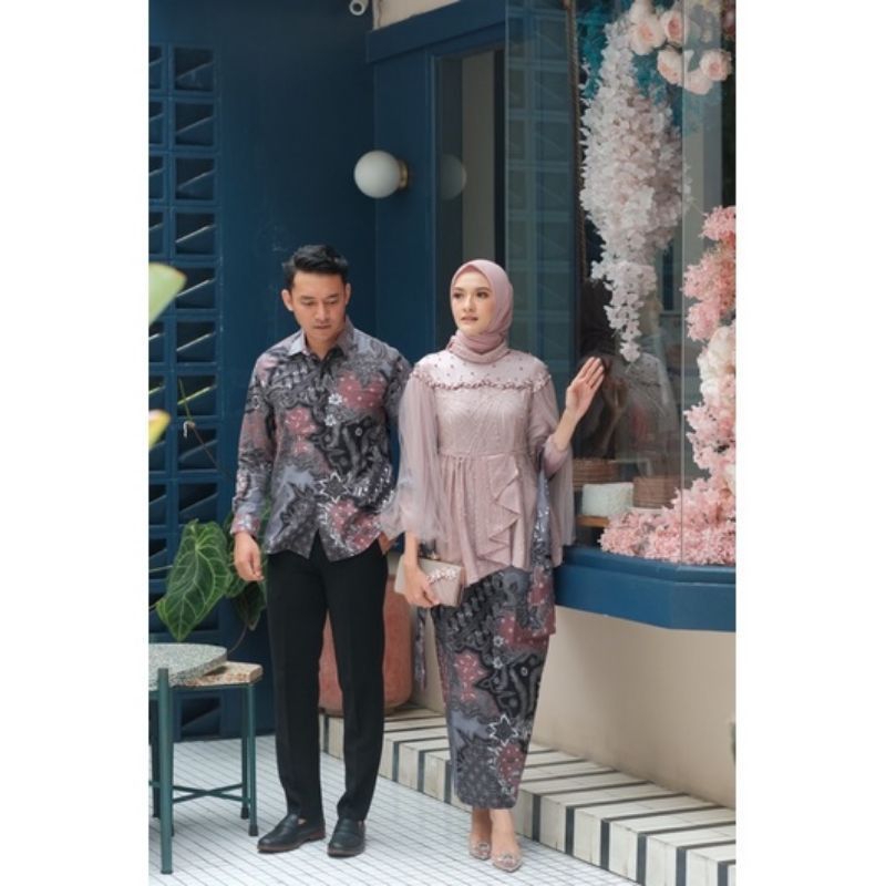 (VANILA JUMBO) Couple Kebaya Modern Kebaya Wisuda Lamaran Baju Tunangan Batik Brukat Terbaru Baju Couple Kondangan Terbaru 2022