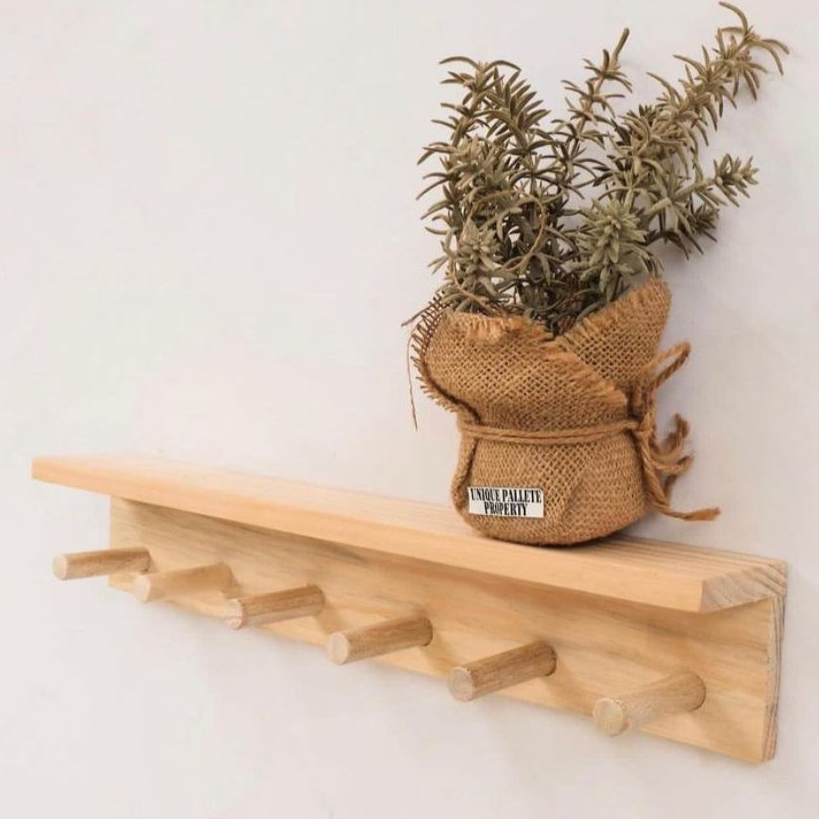 Rak baju kayu gantung minimalis / Rak baju kayu murah lebih Aesthetic