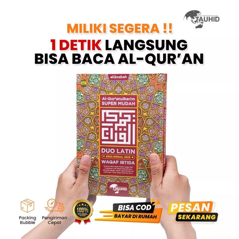 Alquran A4 Duo Latin Almadrasah Terjemahan | Terjemah Perkata Tajwid Warna | Al Quran Alqosbah TERBARU