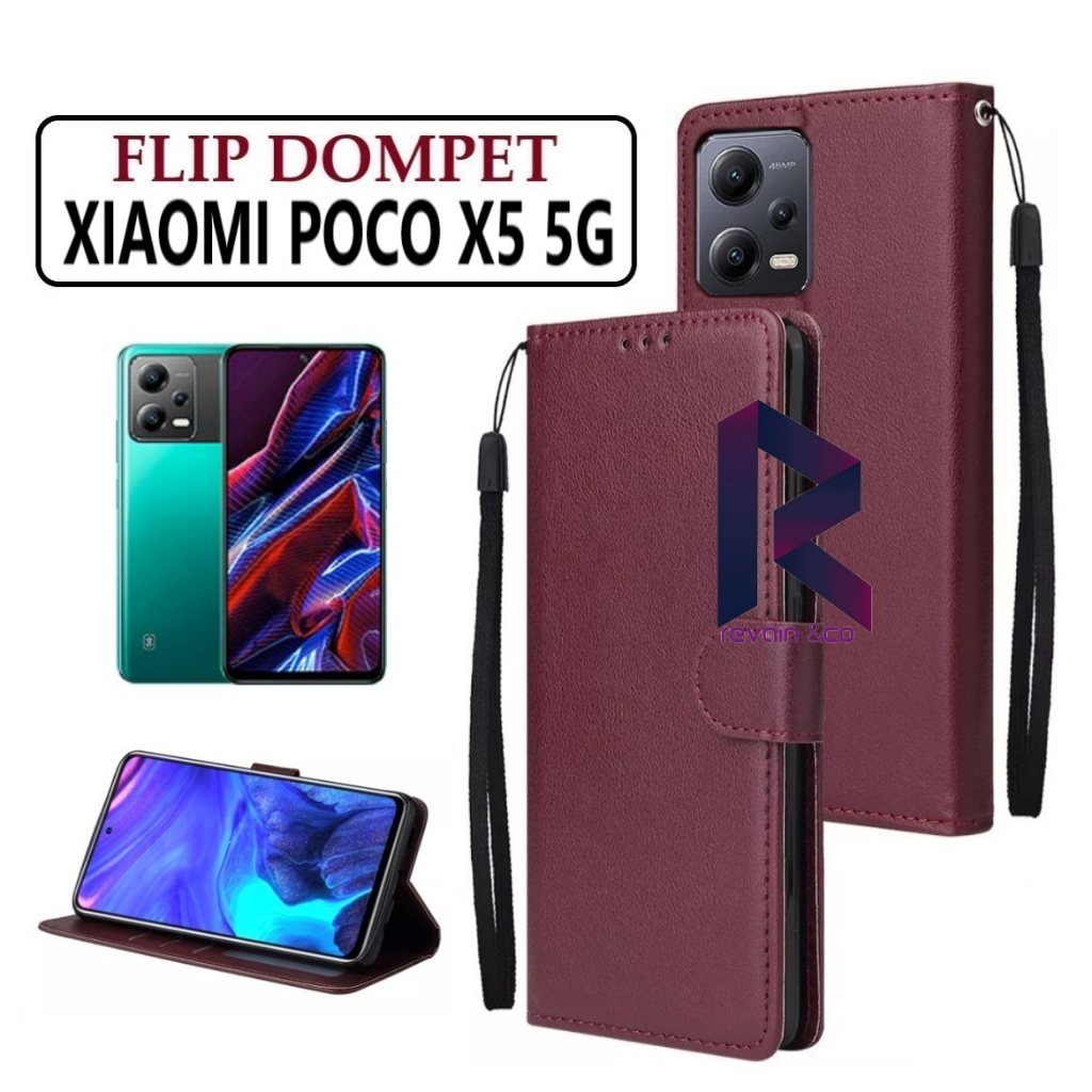 CASE XIAOMI POCO X5 5G FLIP WALLET LEATHER KULIT PREMIUM SARUNG BUKA TUTUP KESING HP FLIP CASE XIAOMI POCO X5 5G