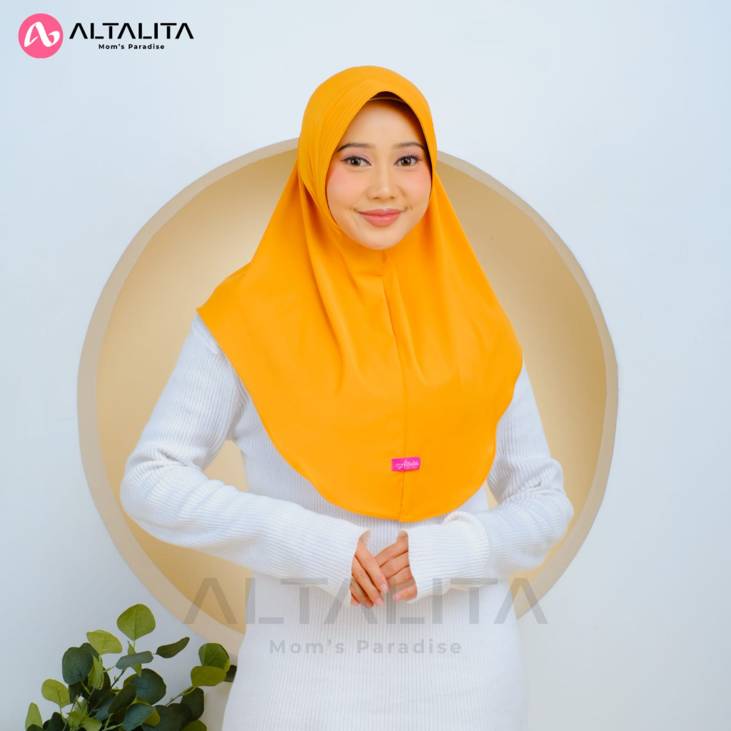 Altalita - Kerudung Bergo Hamidah Penguin Size M Jilbab Instan Qaila Jersey Premium Hijab Sport Menutup Dada Cocok Untuk Sekolah Olahraga Volly Futsal Senam dan Sehari-Hari