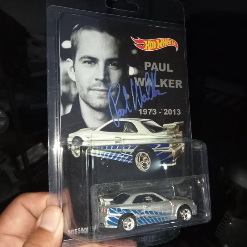 Custom Card Paul Walker Fast Furious Nissan Skyline Gtr Bnr34 R34 Silver Rubber Tires Free Protector