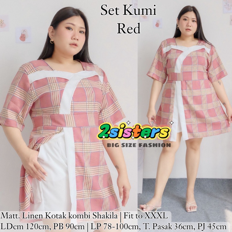 One Set Fashion Wanita Jumbo Dress + Hotpants One Set Bahan Linen / Dress Jumbo / Celana Pendek Jumb