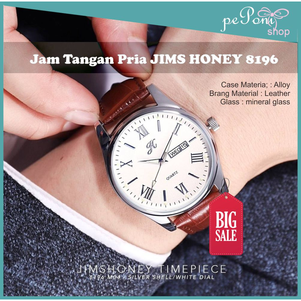 Jam Tangan Pria - Arloji Pria JIMS HONEY jam 8196 - Jam Tangan Cowo