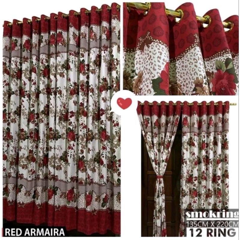 GORDEN SMOKRING 12 RING MOTIF SHABY MERAH