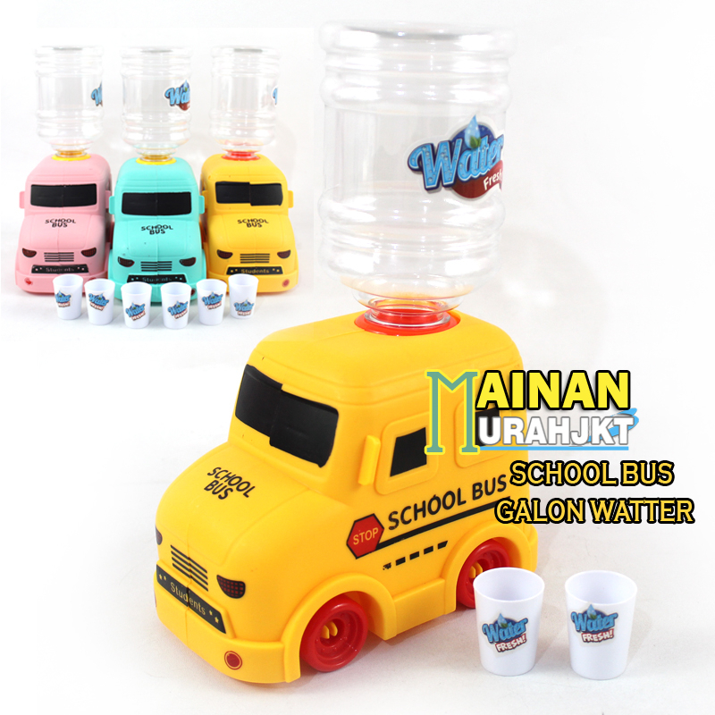 MAINANKEI MAINAN ANAK MURAH AU16 SCHOOL BUS WATER DISPENSER MAINAN ANAK BUS WATER DISPENSER LUCU DISPENSER AIR