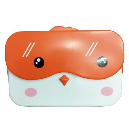 KOTAK MAKAN LUNCH BOX LUCU / KOTAK BEKAL 4 SEKAT FREE SENDOK GARPU SUMPIT 22063 CHICK