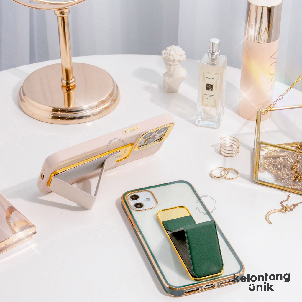 GOLD PLATING LEATHER - 2 in 1 Magnetic Phone Grip &amp; Phone Stand/ Phone Holder