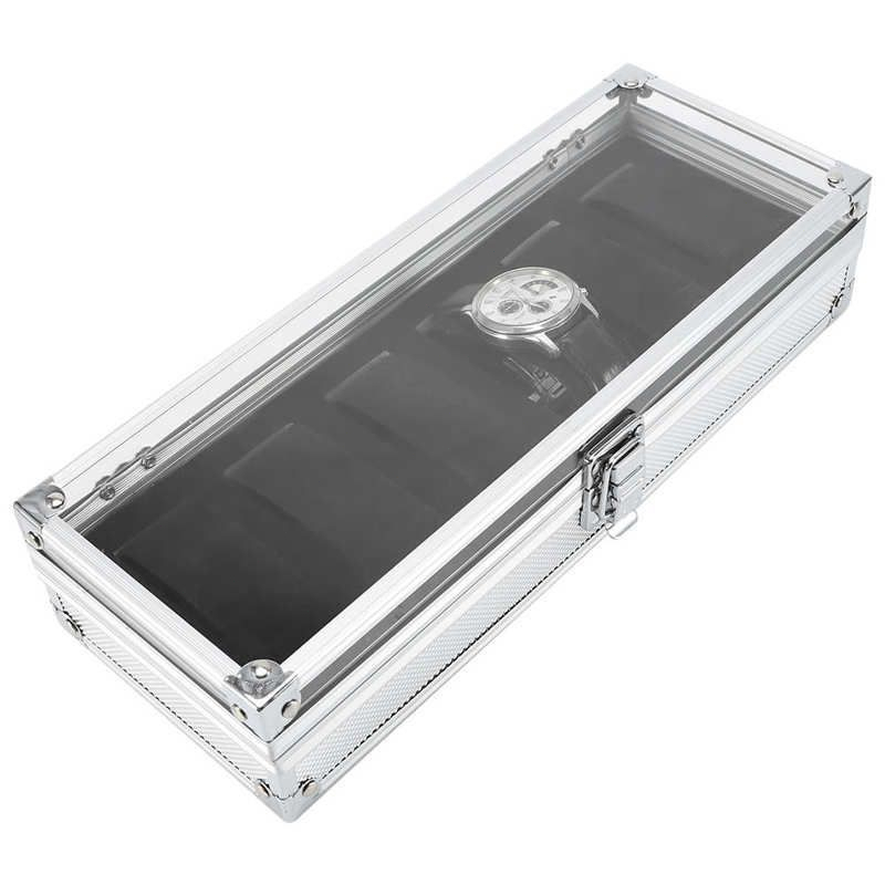 Watch Box Kotak Organizer Jam 6/12 Slot Kotak Tempat Jam Tangan Box Jam Tangan Bahan EVA Aluminum Alloy