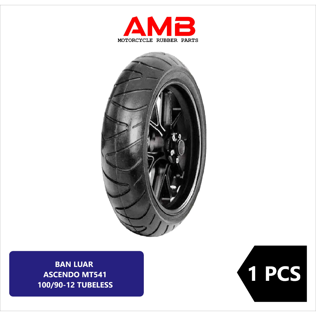 BAN LUAR ASCENDO MT541 100/90 RING 12 100/90-12 TUBELESS