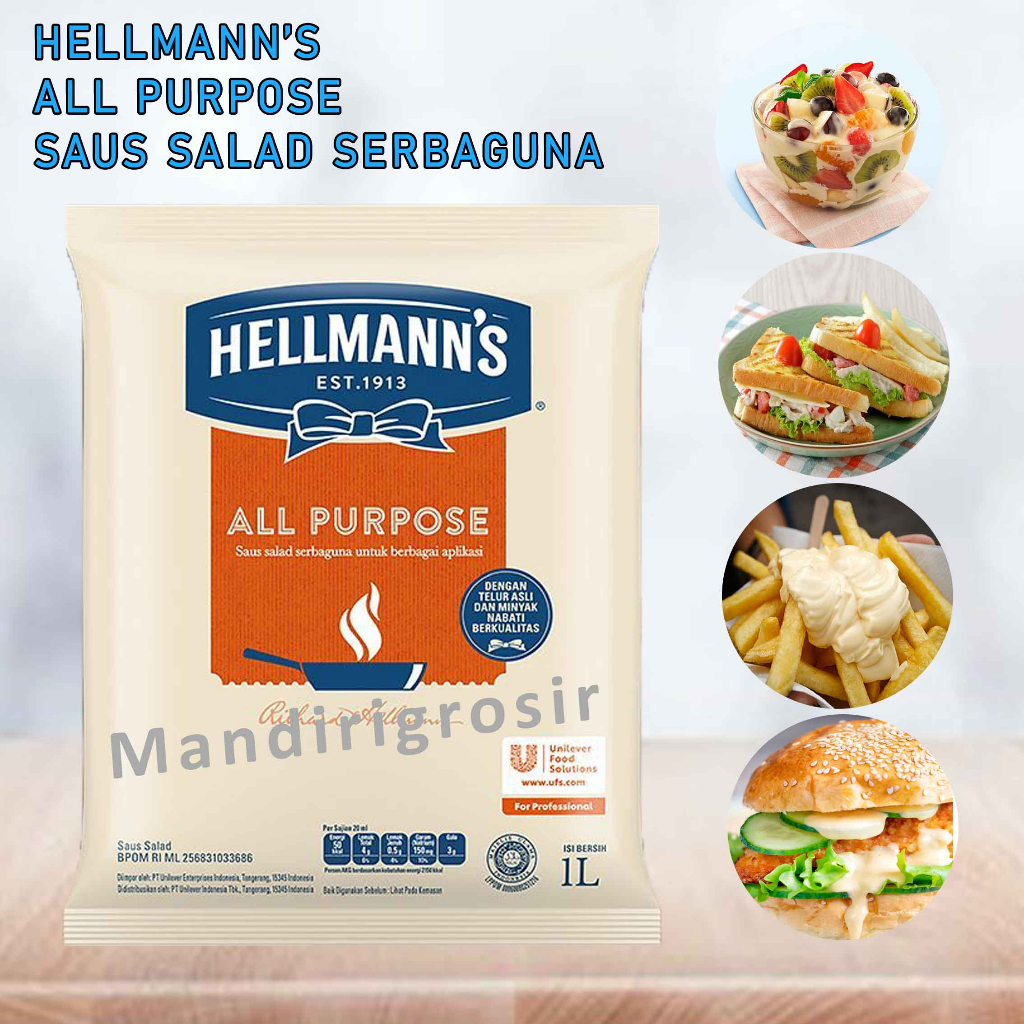 Saus Salad Serbaguna * HELLMANN’S Mayonnaise * Saus Cream * 1 Liter