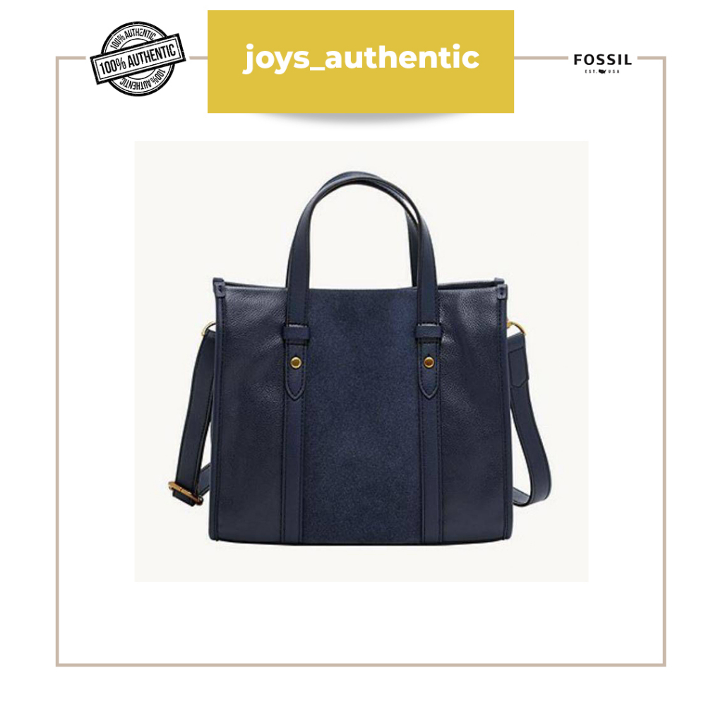 Tas Wanita Fossil Kingston Satchel Insignia Biru Blue Woman Bag Authentic Original