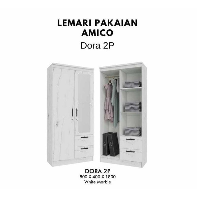 Lemari pakaian 2 pintu