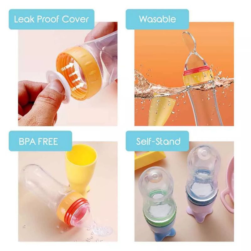 Botol Sendok Makan Bayi Baby Feeder Full silicone silikon baby spoon sereal