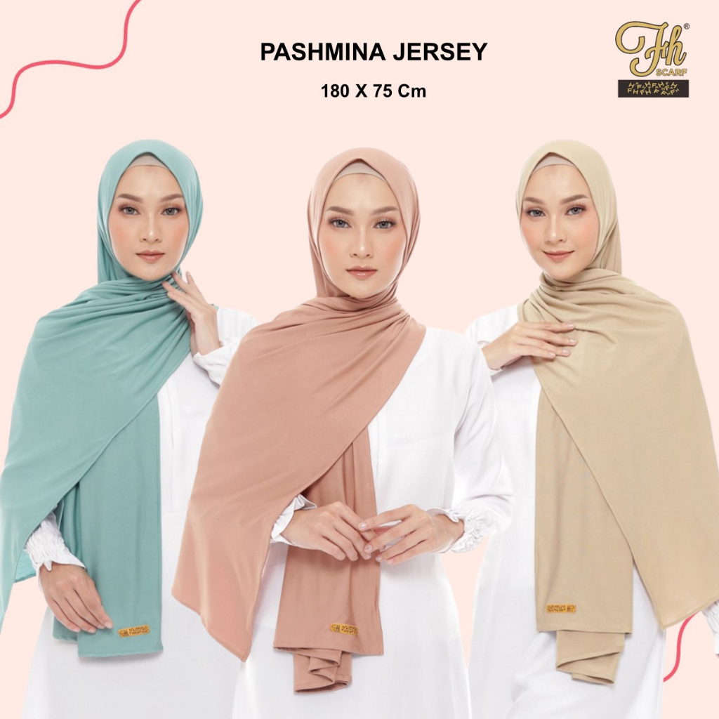 Fh Scarf Jilbab Pashmina Jersey Spandex Premium Ukuran 180x75 Cm