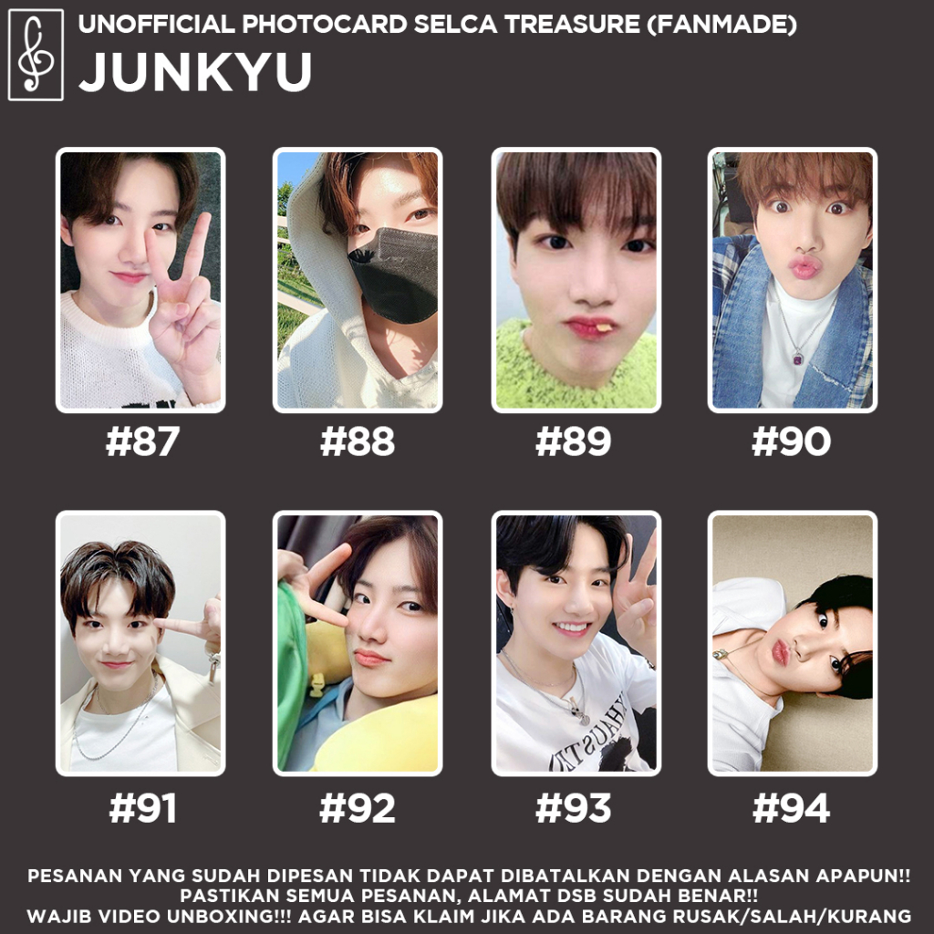 [SELCA TREASURE] JUNKYU BOYFRIEND MATERIAL PHOTOCARD  UNOFFICIAL