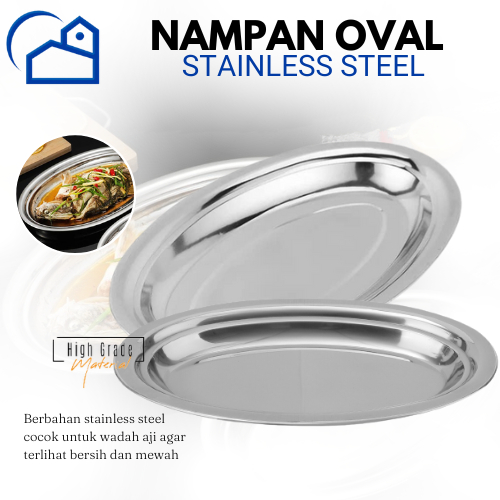 Nampan Oval / Baki Oval Stainless Steel 34cm - 3120