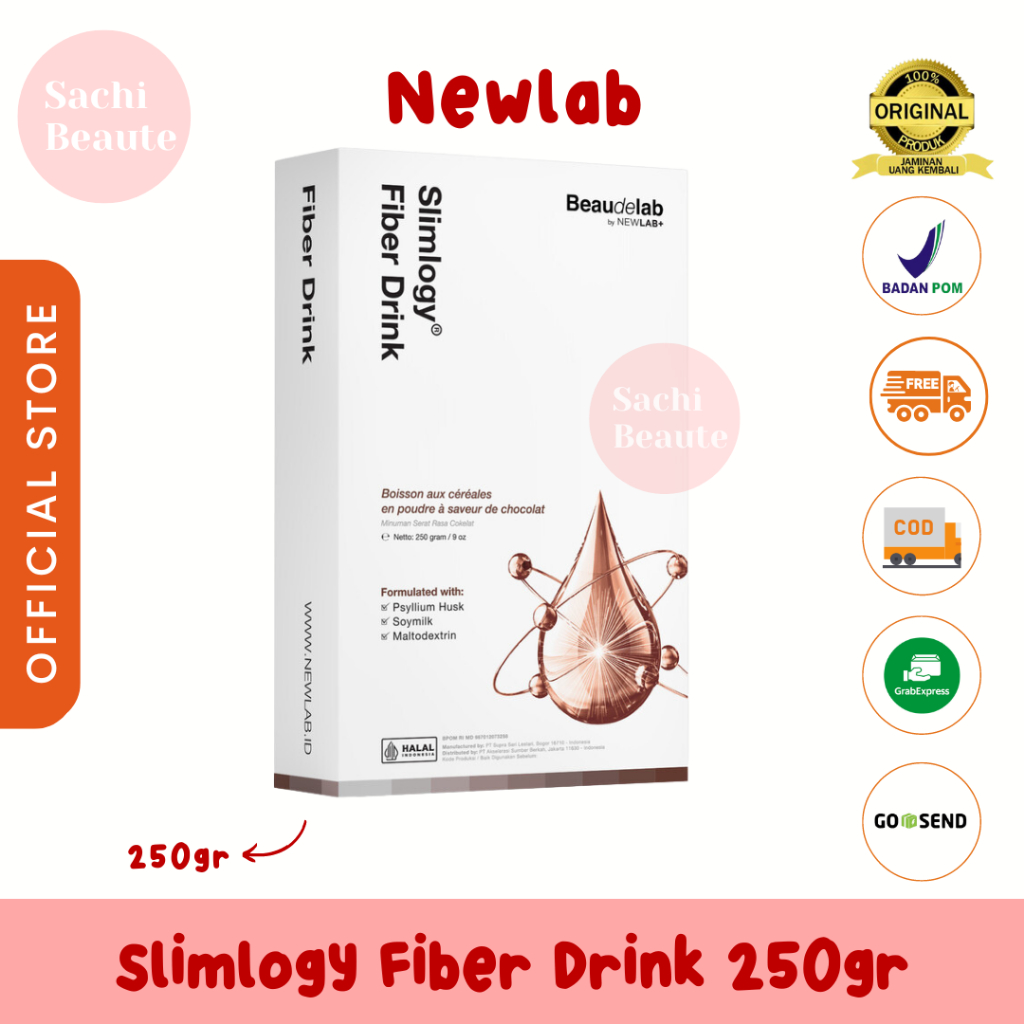 Beaudelab Fiber Drink | Fiber Sayur &amp; Buah Menyerap Minyak | Fiber Rasa Cokelat Pengganti Makan Malam &amp; Pagi NewLab New Lab