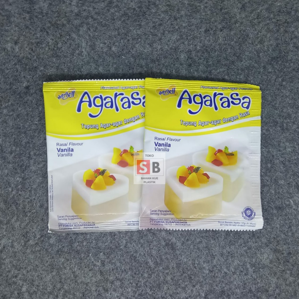 

AGARASA AGAR-AGAR VARIAN RASA 10GR/ AGAR NUTRIJELL 10GR VANILLA COKELAT MELON STRAWBERRY