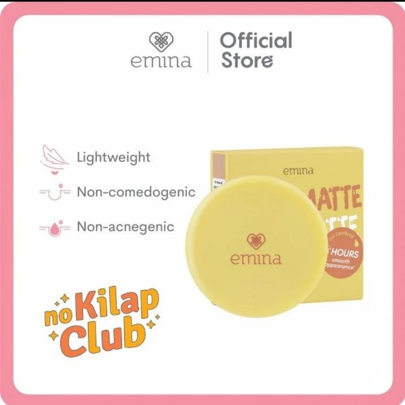 ARJUNA EMINA Daily Matte Compact Powder 11 g - Bedak Padat Matte Finish &amp; Oil Control